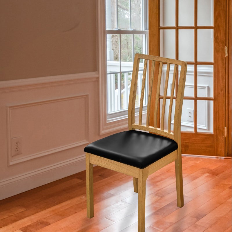2pcs Dining Chair Cover Thicken PU Stylish Protective Stretch Dining Chair Protector Cover - Image 2