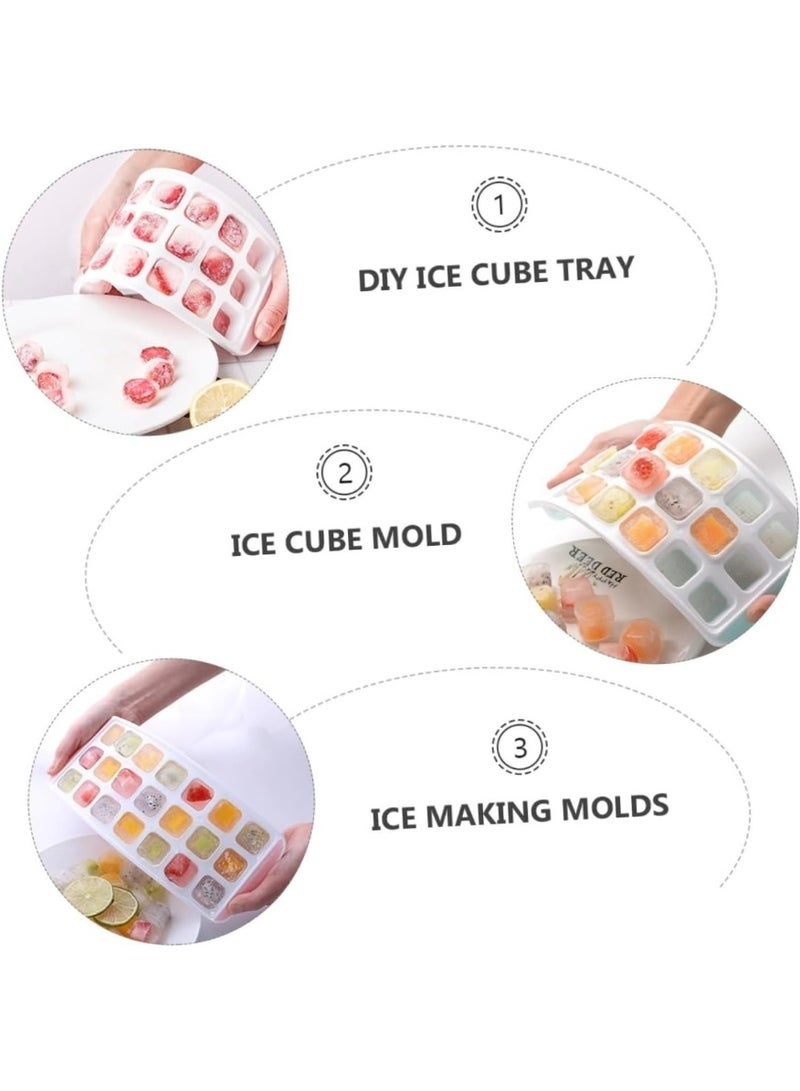 قالب مكعبات ثلج سيليكون 21 مكعب – تصميم عملي متعدد الألوان للفريزر، قابل للفك بسهولة لتقديم العصائر والمشروبات الباردة وطعام الأطفال – صواني قابلة للتكديس - Image 4