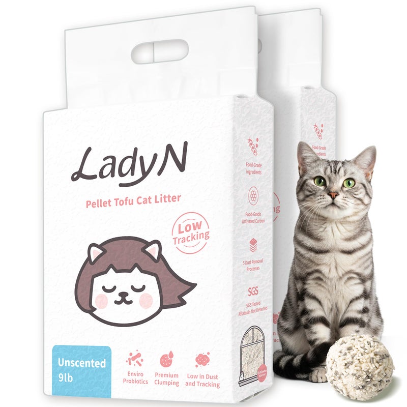 Lady N Pellet Tofu Cat Litter Strong Clumping Low Tracking Unscented 18lb - Image 3