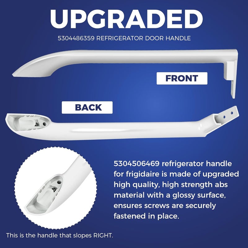 Romalon 5304486359 Refrigerator Door Handle Replace 5304506469 5304504507 5304497105 AP6036330 Right Refrigerator Side Door Handle FFTR1814QW4A FFTR1821QW0 FFTR1821QW1 FFTR1814QW3 LFTR1814LWK - Image 3