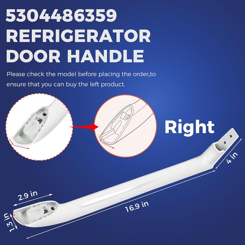 Romalon 5304486359 Refrigerator Door Handle Replace 5304506469 5304504507 5304497105 AP6036330 Right Refrigerator Side Door Handle FFTR1814QW4A FFTR1821QW0 FFTR1821QW1 FFTR1814QW3 LFTR1814LWK - Image 5