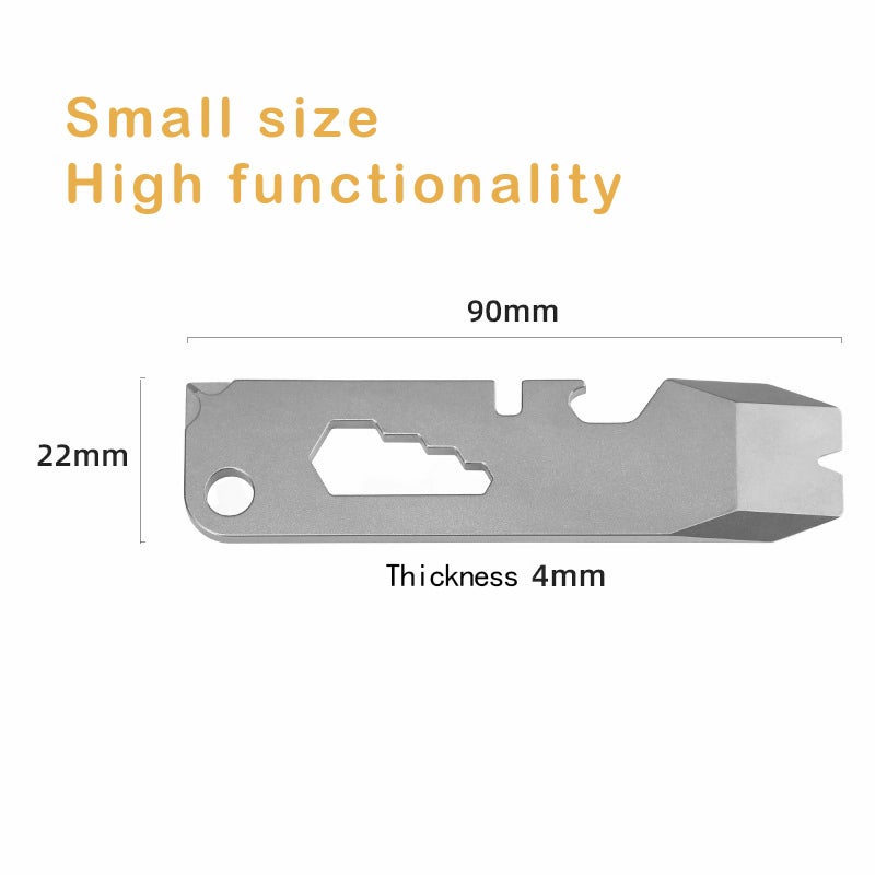 ResafeLy Titanium keychain tool,Lightweight Multipurpose Tool, Paint Can Opener, Pry Tools, Wrench Bottle Opener,Ideal Every Day Carry for Men, RFLPB05 - Image 4