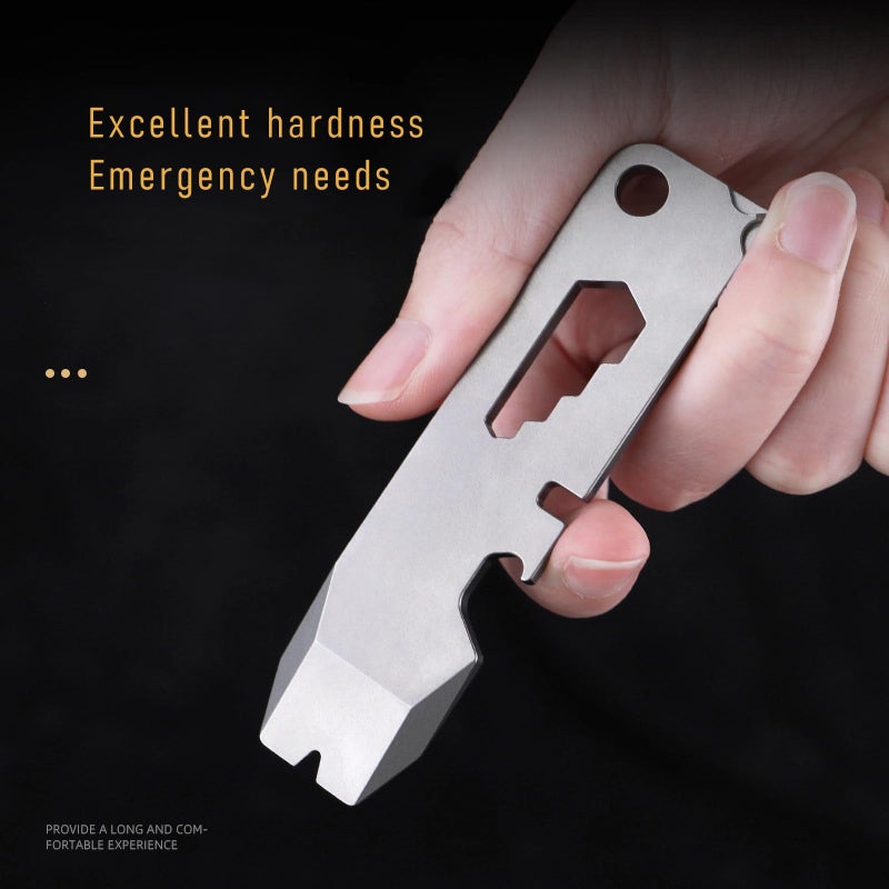 ResafeLy Titanium keychain tool,Lightweight Multipurpose Tool, Paint Can Opener, Pry Tools, Wrench Bottle Opener,Ideal Every Day Carry for Men, RFLPB05 - Image 3