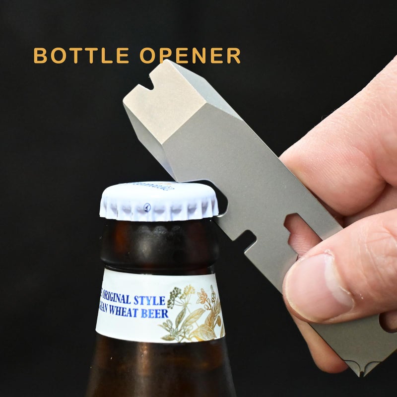ResafeLy Titanium keychain tool,Lightweight Multipurpose Tool, Paint Can Opener, Pry Tools, Wrench Bottle Opener,Ideal Every Day Carry for Men, RFLPB05 - Image 5