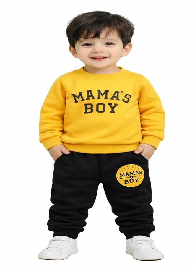 RIZZQ Boys Cotton Clothing Set | Kids Dress for Boys Full Sleeve Printed T-Shirt & Pant | Soft Cotton Winter Wear Outfit for Boy | Comfortable for Wear (mama's boy, 2-3 Y) - Image 1