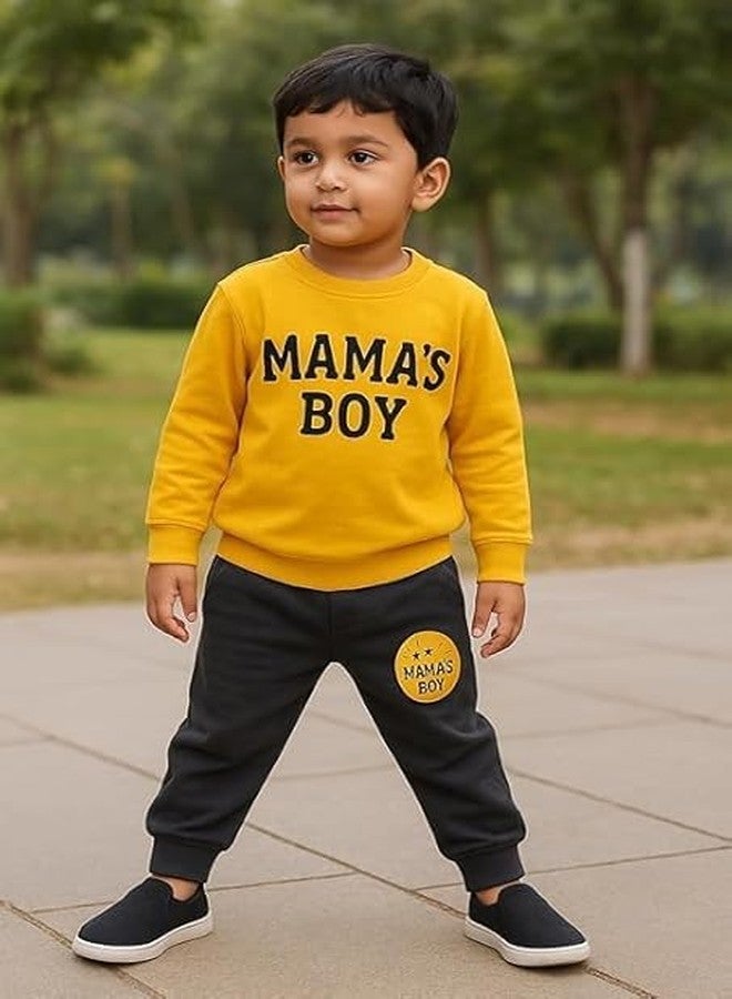 RIZZQ Boys Cotton Clothing Set | Kids Dress for Boys Full Sleeve Printed T-Shirt & Pant | Soft Cotton Winter Wear Outfit for Boy | Comfortable for Wear (mama's boy, 2-3 Y) - Image 4