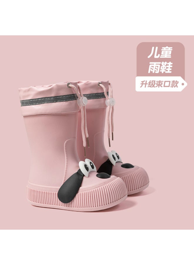 Puppy Kidsren's Rain Boots For Boys And Girls New Cute Cartoon Rain Boots Outdoor Waterproof Primary School Students Rain Boots Fleece-lined For All Seasons
