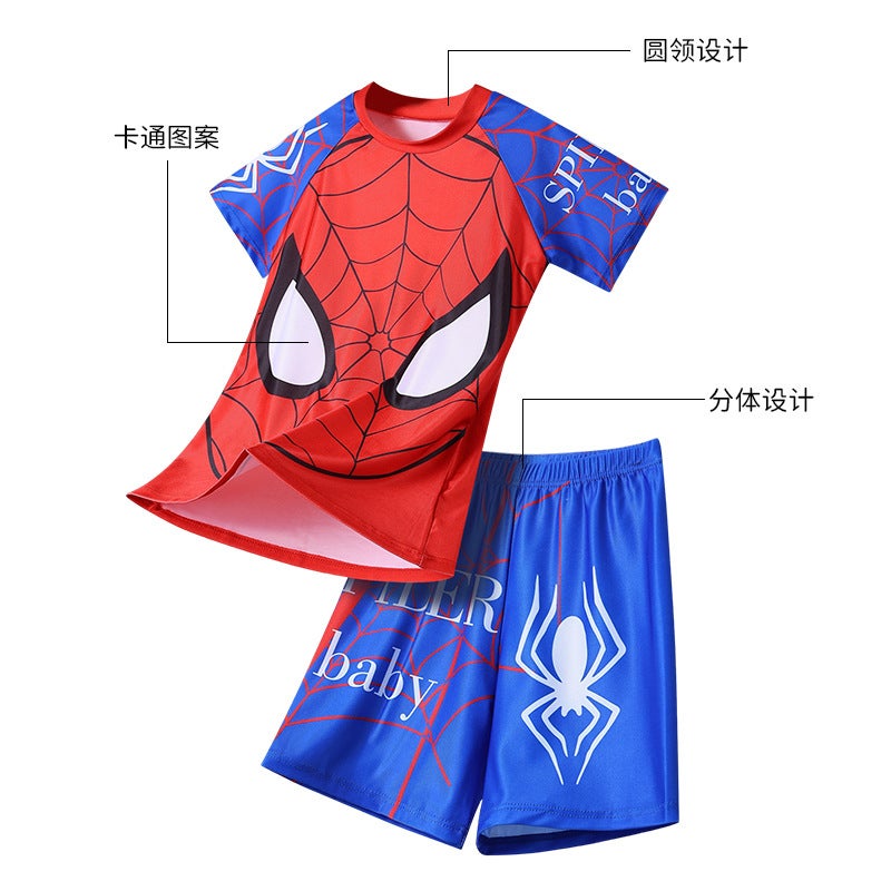 Summer Quick-Drying Swimsuit, Sun Protection Fabric, Skin-Friendly, Soft and Comfortable, Swimming Training, Beach Play Swimsuit for Middle and Large Children - Image 4