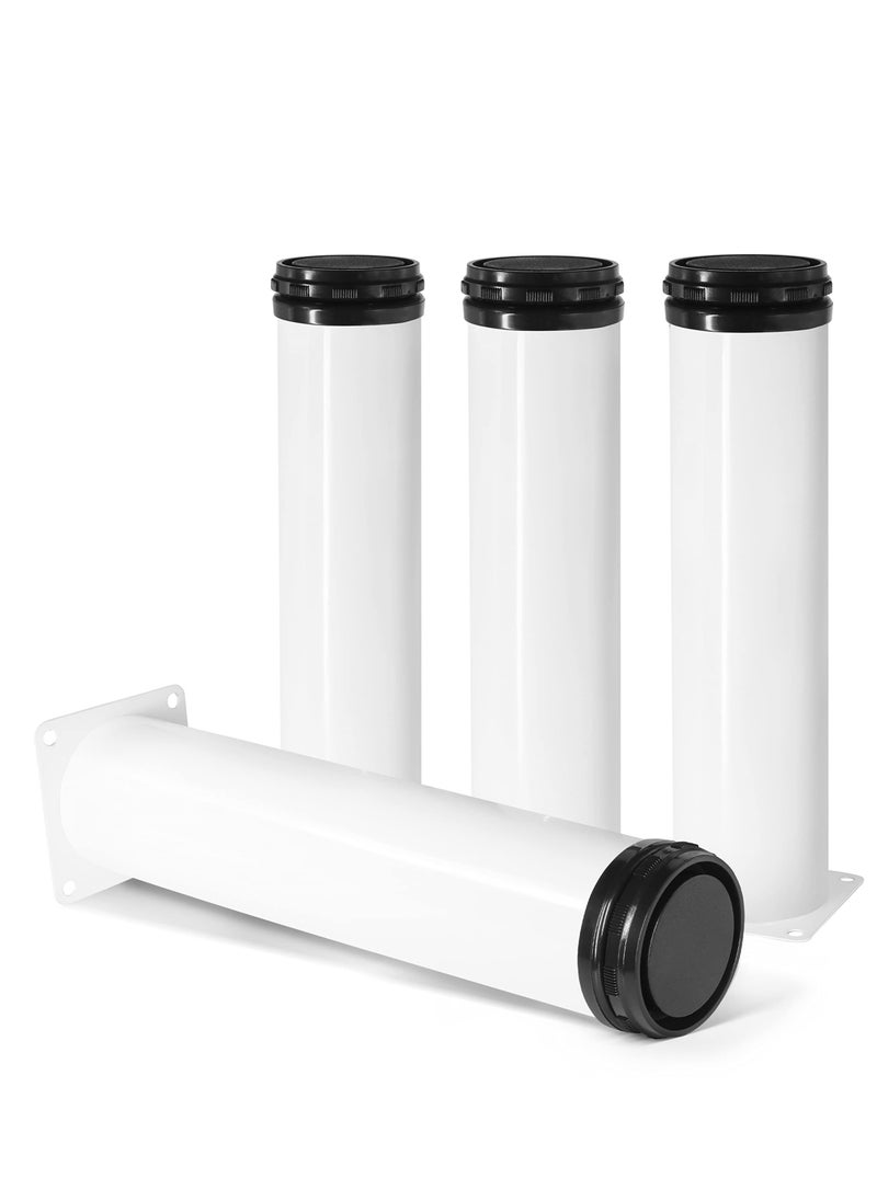 Excefore Metal Furniture Legs, 10 Inch Stainless Steel Adjustable Legs, White Metal Round Cabinet Legs, for Cabinets Sofa Table Shelves and DIY Furniture (White, 4 Pcs)  - Image 1
