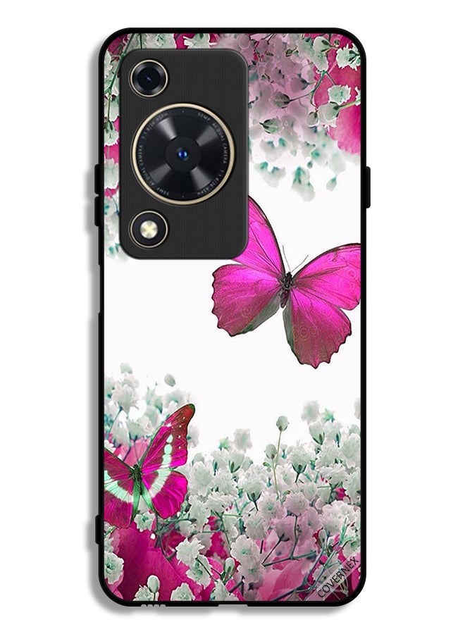 Covernex Huawei Nova Y72S Protective Case Cover Beautiful Butterflies And Small Roses
