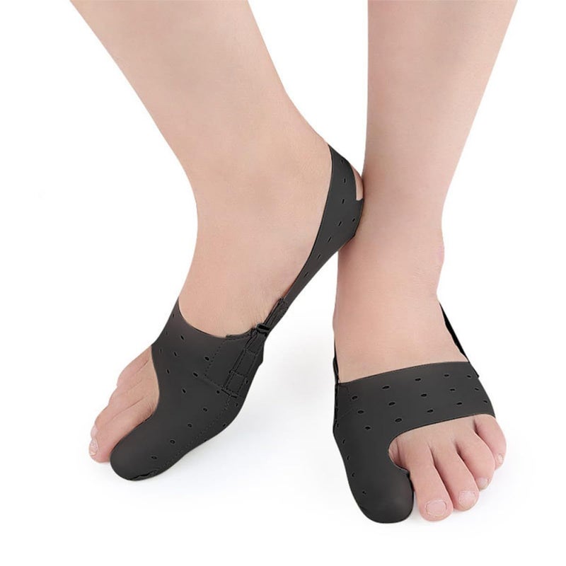 Baluue Toe Separator Bunion Corrector 2Pcs Set Black S Hallux Valgus Straightener Breathable Day Night Foot Wrap - Image 5