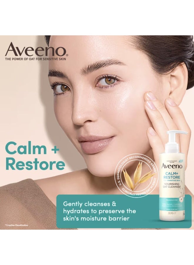Aveeno Calm + Restore Nourishing Oat Cleanser 200 ml - Image 2