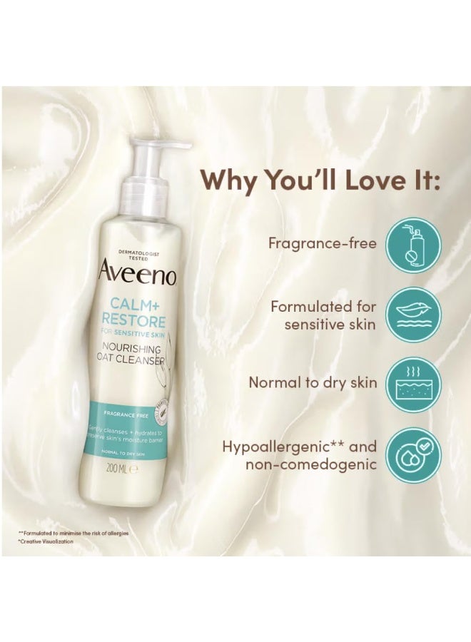 Aveeno Calm + Restore Nourishing Oat Cleanser 200 ml - Image 4