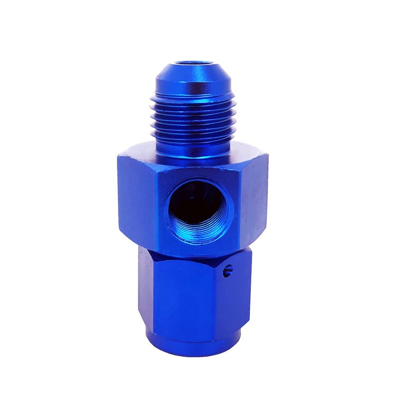 CYONRUAN AN6 Male to Female 18 NPT Side Port Fuel Pressure Gauge 6AN Take Off Fitting Adapter Hose Union Swivel Pipe 6 AN Adapter Aluminum Blue - Image 2