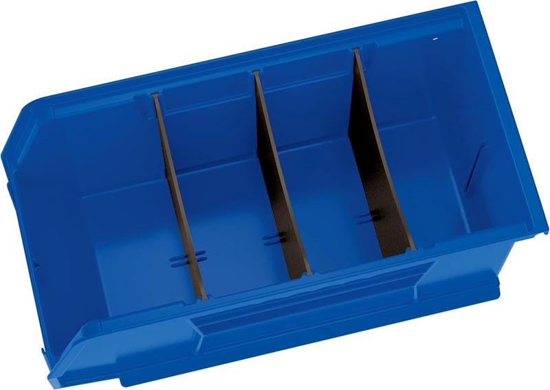 AkroMils 41230 Plastic Width Dividers for AkroBins Stackable Storage Bins Model 30230, Custom Storage Inserts for Tools, Crafts & Supplies, 6-Pack, Black - Image 4