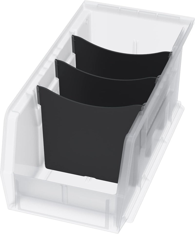 AkroMils 41230 Plastic Width Dividers for AkroBins Stackable Storage Bins Model 30230, Custom Storage Inserts for Tools, Crafts & Supplies, 6-Pack, Black - Image 3