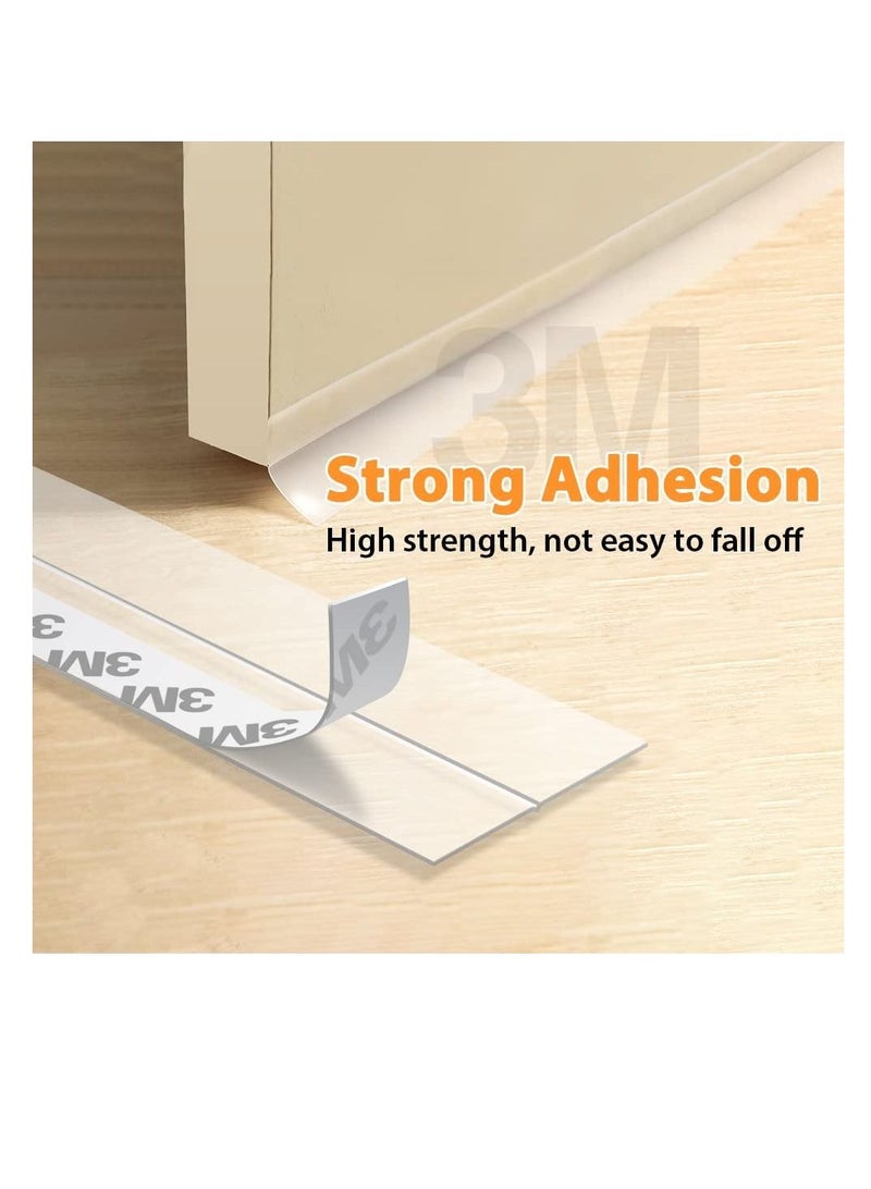 SYOSI 33 Feet Door Weather Stripping, Silicone Seal Strip Window Seal Silicone Sealing Tape for Door Draft Stopper Adhesive Tape for Doors Windows and Shower Glass Gaps - 2 Rolls - Image 3