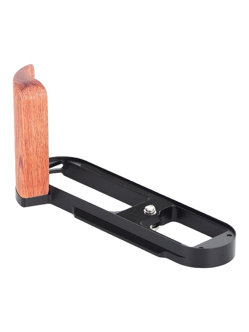 Wood And Metal Hand Grip With Quick Release Base Plate For Camera Enhances Comfort And Protections