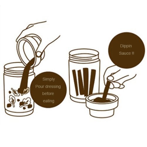 Komax Salad Bottle Set Of 2, With Leak Proof Salad Sauce Dressing Case (Pink, Green) - Image 5