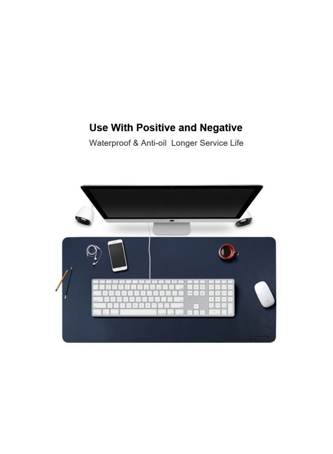BUBM PU Leather Desk Mat Blue/Yellow - Image 5