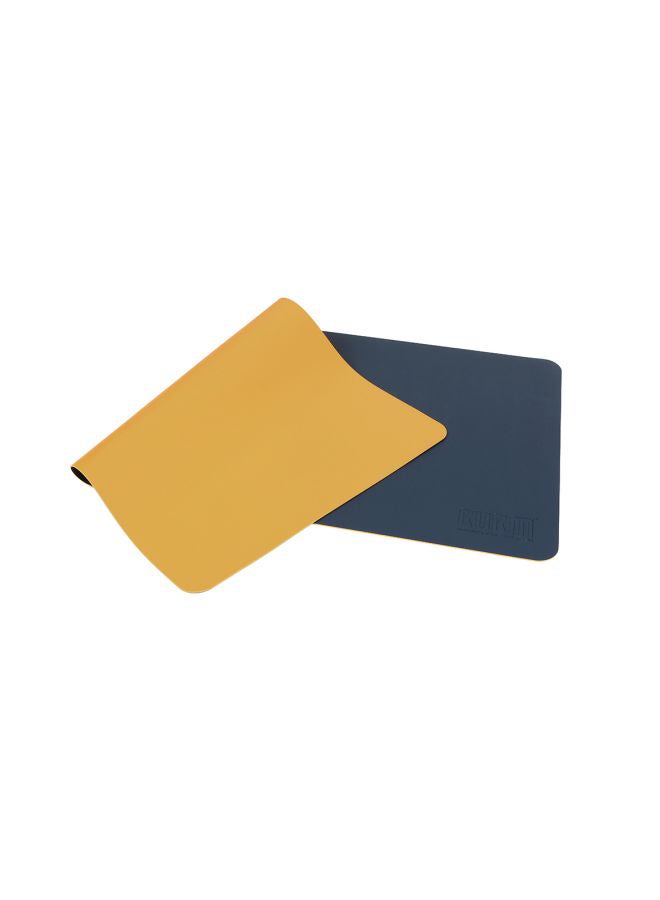 BUBM PU Leather Desk Mat Blue/Yellow - Image 3