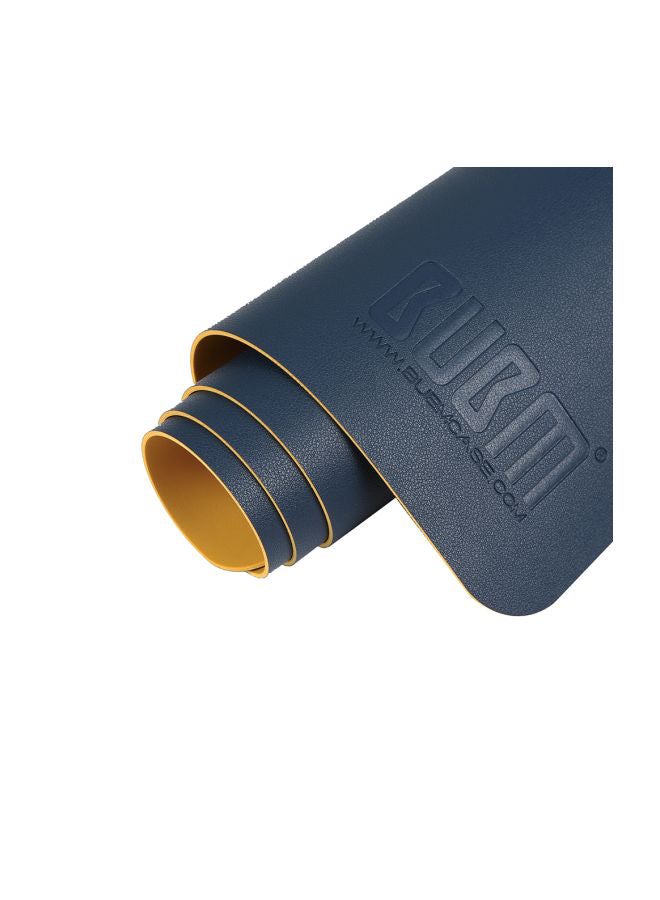 BUBM PU Leather Desk Mat Blue/Yellow - Image 4