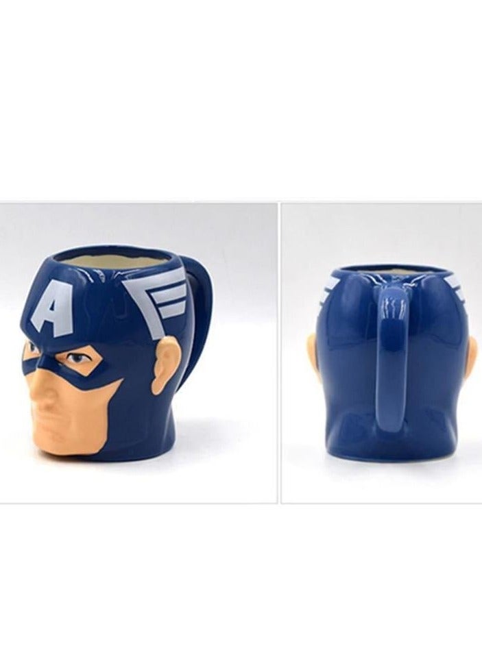 3D Captain America Porcelain Mug Cup with cap Novelty Design for Hot Drinks Coffee Tea Hot Chocolate - Image 3