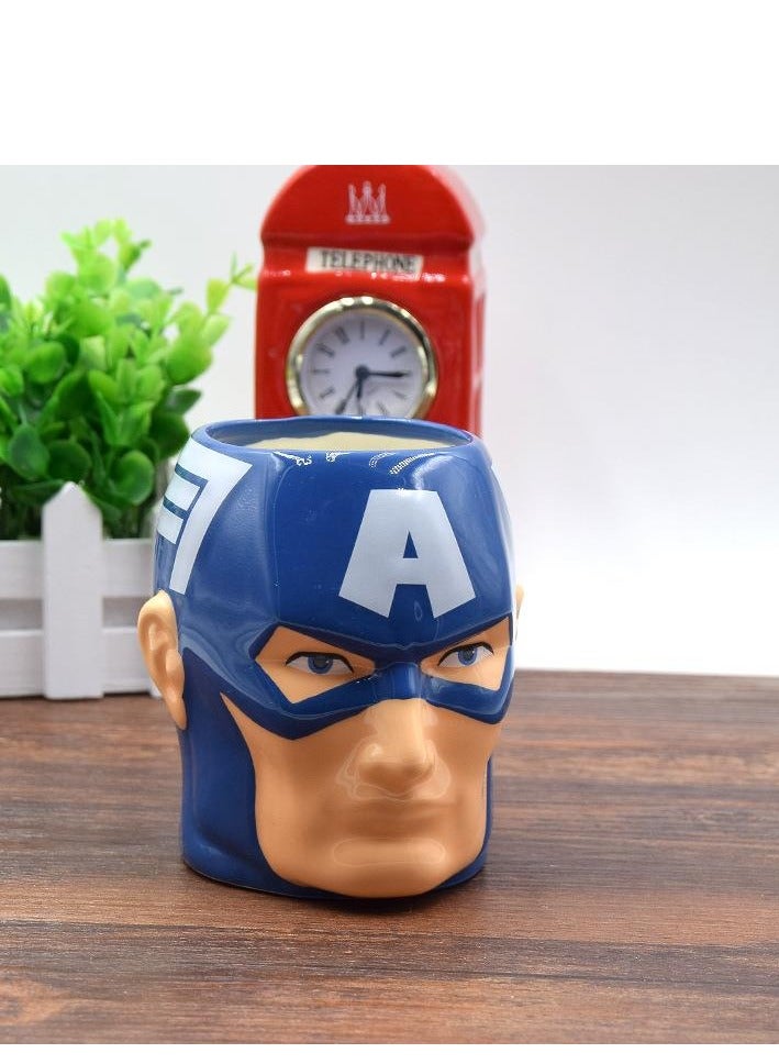 3D Captain America Porcelain Mug Cup with cap Novelty Design for Hot Drinks Coffee Tea Hot Chocolate - Image 4