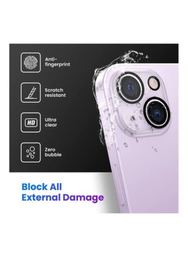 ACLIX Camera Lens Protector, Bubbles Free HD Tempered Glass Lens Screen Cover Film Compatible with iPhone 14 Plus / 14 Accessories Clear 3-Pack - Image 4