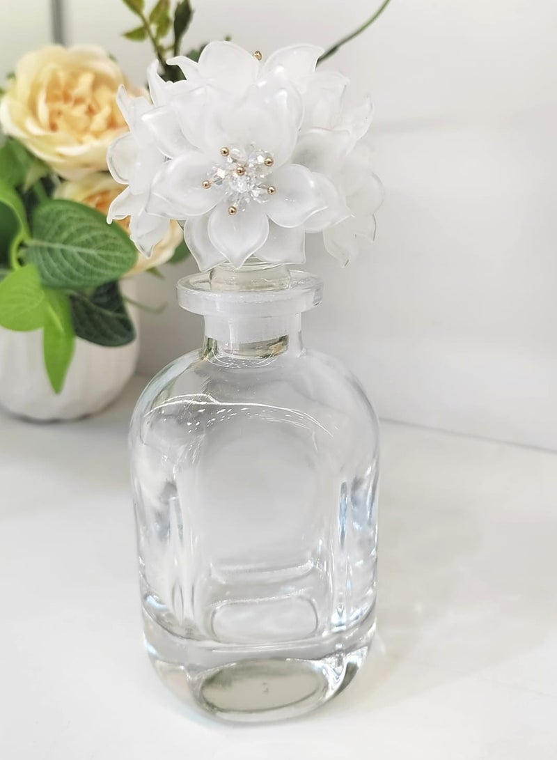 زجاجة عطر زيت زجاج 150 مل غطاء مزين بالورود من دمنهور  - Image 1