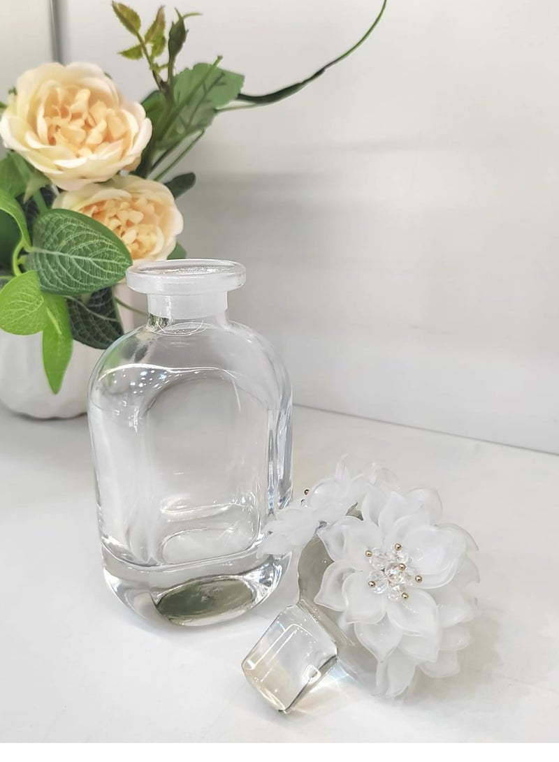 زجاجة عطر زيت زجاج 150 مل غطاء مزين بالورود من دمنهور  - Image 2