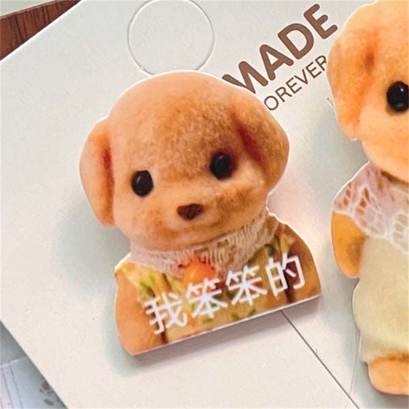 Generic Mini Cute Pomeranian Hair Clips Fun Expression Senbeer poodle-i'm stupid