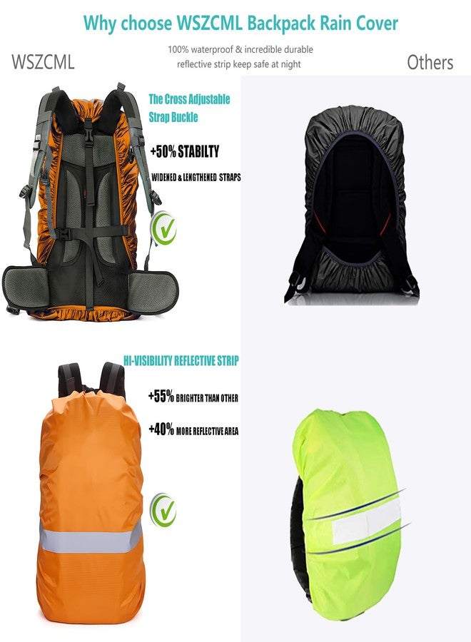 WSZCML Waterproof Backpack Rain Cover,8000mm Waterproof Level,Upgraded with Reflective,Anti-Slip Cross Buckle Straps,Ultra-Strong Multilayer Structure for Hiking,Biking,Camping,Outdoor, Traveling - Image 4