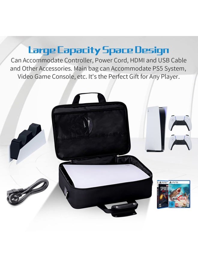 G-STORY PS5 Case, Carrying Case Travel Bag for PS5, Storage Bag Compatible PS5 and PS5 Digital Edition with Shockproof Compartments, Included Silicone Cover Skin Protector (Blue Color) - Image 5