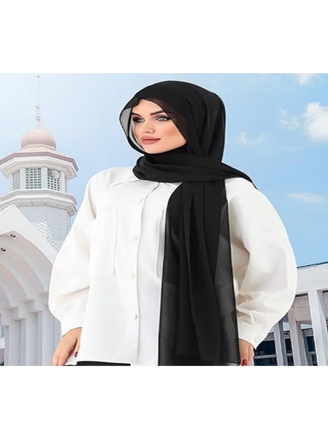 وشاح حجاب شيفون مغناطيسي للنساء، وشاح رأس بسحّاب سريع الإغلاق، غطاء رأس مسلم قابل للتنفس مع غطاء داخلي - Image 3