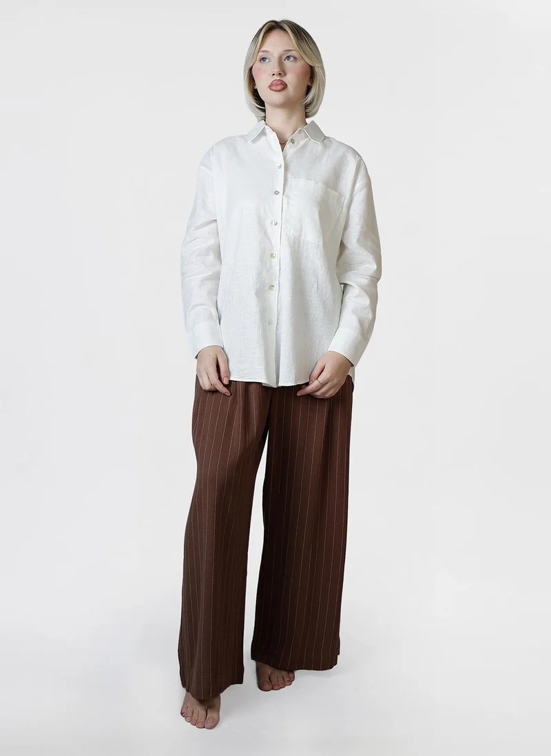 جيمي لي بوند Linen Regular Fit Button Down Shirt