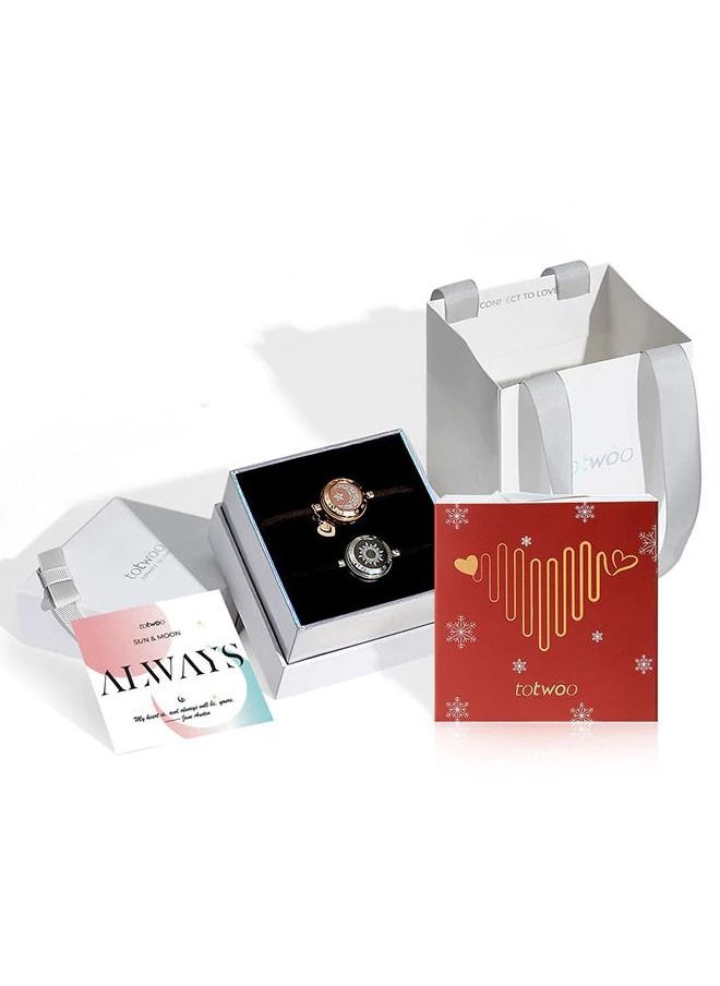 totwoo - TOTWOO Touch Bracelets for Couples Light up Matching Bracelets Long Distance Touch Bracelets Long Distance Relationship Gift for Girlfriend Bluetooth Pairing Jewelry - Image 1