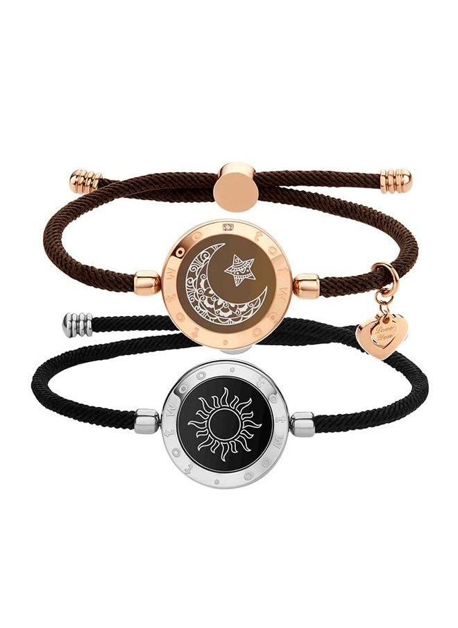 totwoo - TOTWOO Touch Bracelets for Couples Light up Matching Bracelets Long Distance Touch Bracelets Long Distance Relationship Gift for Girlfriend Bluetooth Pairing Jewelry - Image 1