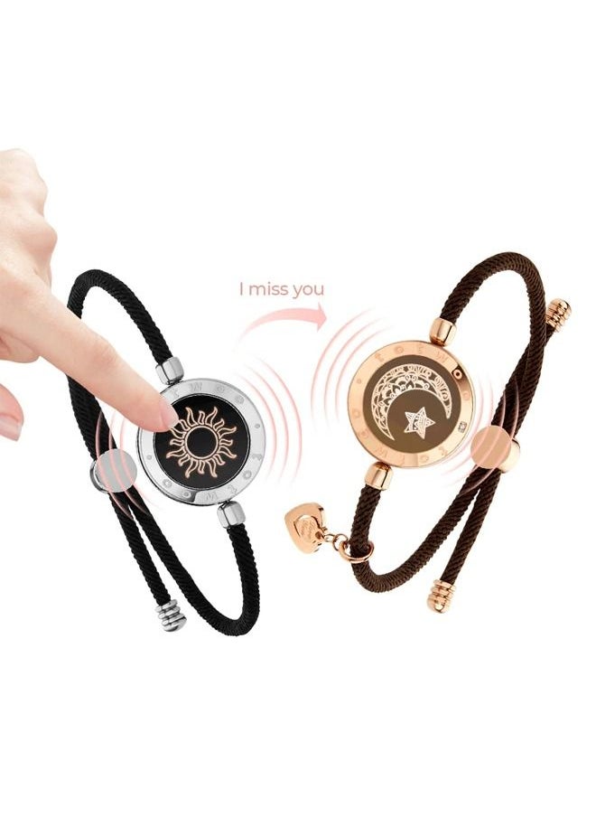 totwoo - TOTWOO Touch Bracelets for Couples Light up Matching Bracelets Long Distance Touch Bracelets Long Distance Relationship Gift for Girlfriend Bluetooth Pairing Jewelry - Image 1
