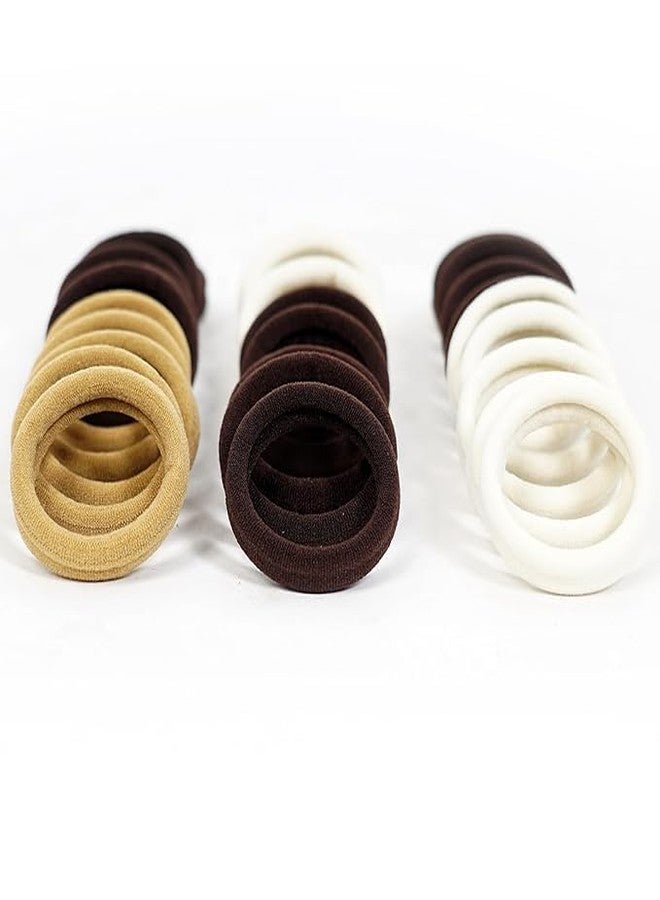 SMART VILLA TRADERS Multi-Color Elastic Cotton Hair Ties | Stretch Hair Bands For Women & Girls | Black & Color Ponytail Holders For All Hair Types, Everyday Use Pack of 10 - Image 5