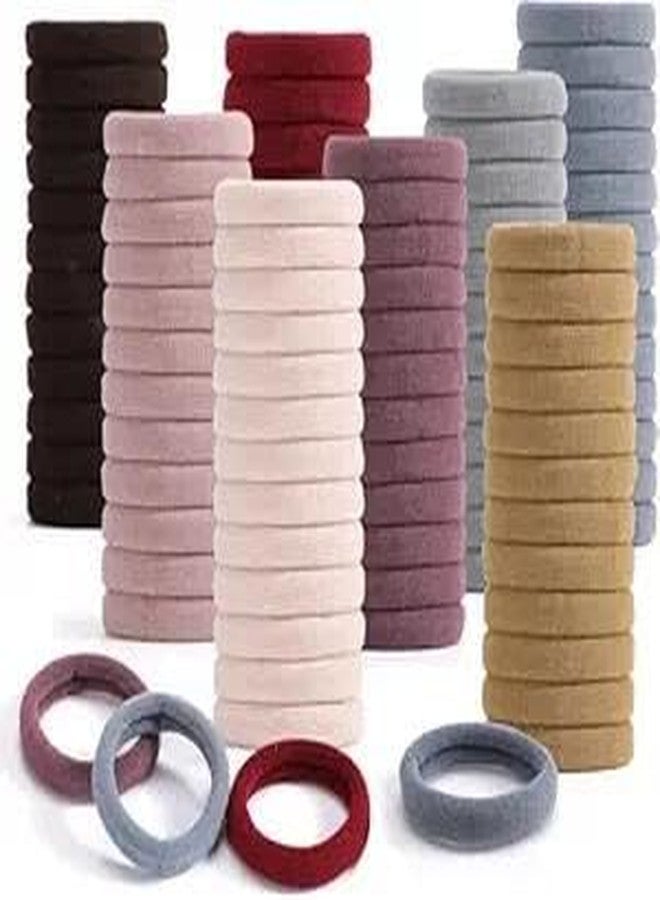 SMART VILLA TRADERS Multi-Color Elastic Cotton Hair Ties | Stretch Hair Bands For Women & Girls | Black & Color Ponytail Holders For All Hair Types, Everyday Use Pack of 10 - Image 3