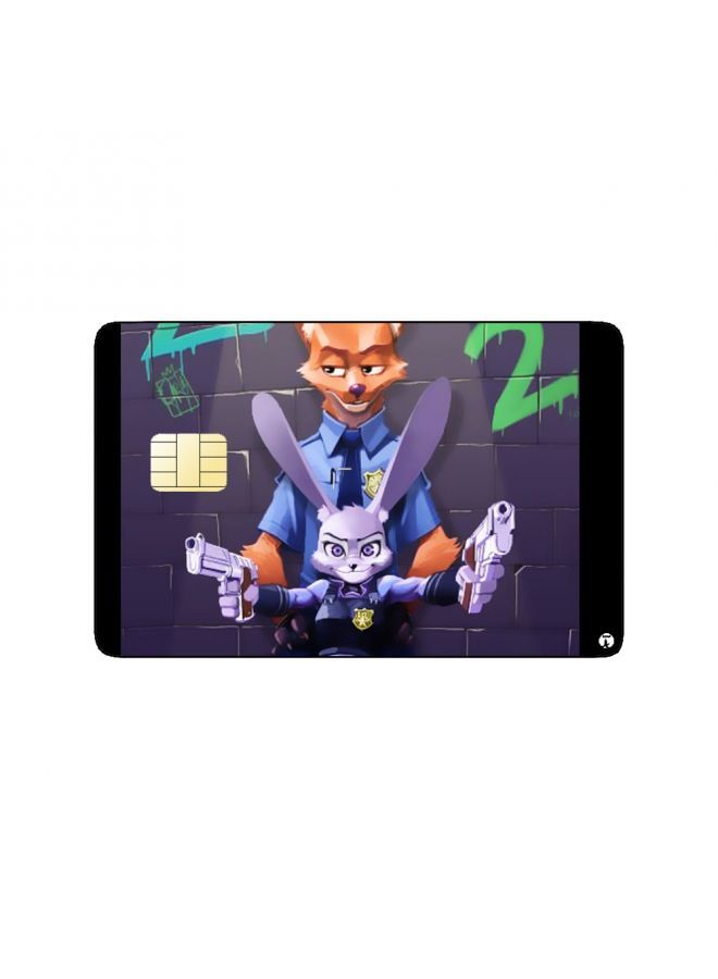 RKN PRINTED BANK CARD STICKER Animation Nick And Judy From Zootopia By Disney - Image 1