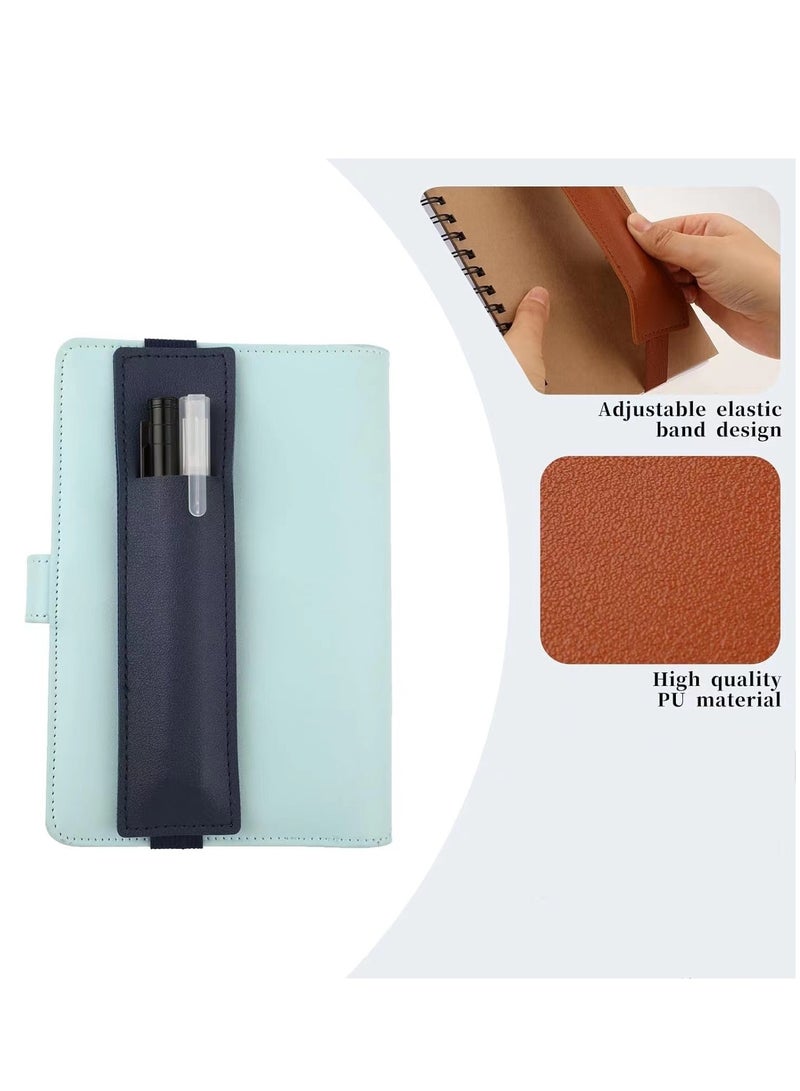 Loquat 4pcs Adjustable Pen Holder Elastic Band, Detachable PU Leather Pen Sleeve Pouch Journal Pencil Holder for Notebook, Planners, Binders and Books (4 Colors) - Image 4