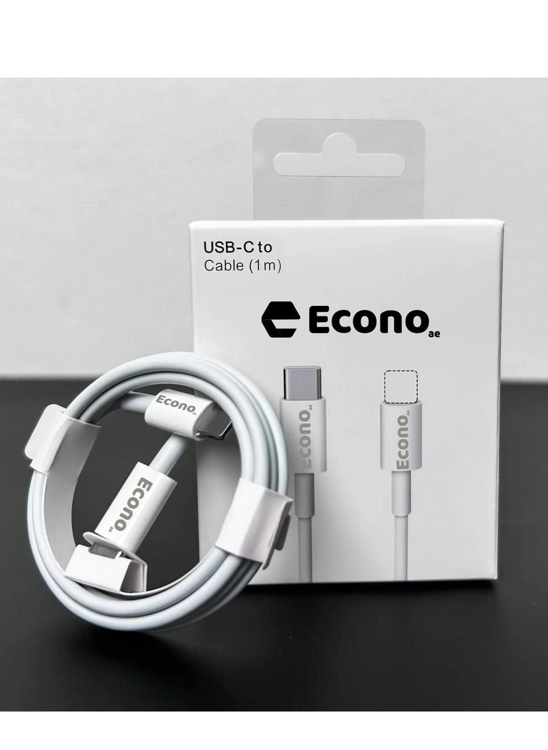 ECONO - iPhone Charger Cable 1M USB C to Lightning Cable Fast Charging, Lightning Cable MFi-Certified 20W Fast PD Charge for iPhone 14/14 Pro/14 Plus/14 Pro Max, iPad Pro, iPhone 8-13 White - Image 1