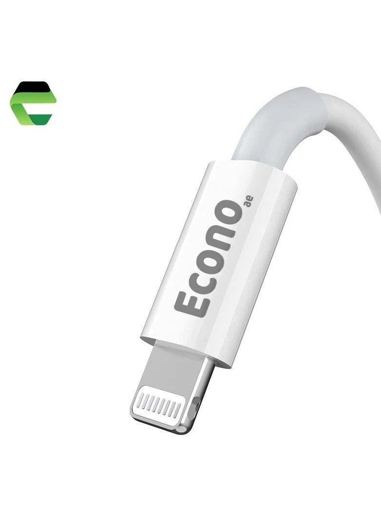 ECONO - iPhone Charger Cable 1M USB C to Lightning Cable Fast Charging, Lightning Cable MFi-Certified 20W Fast PD Charge for iPhone 14/14 Pro/14 Plus/14 Pro Max, iPad Pro, iPhone 8-13 White - Image 1