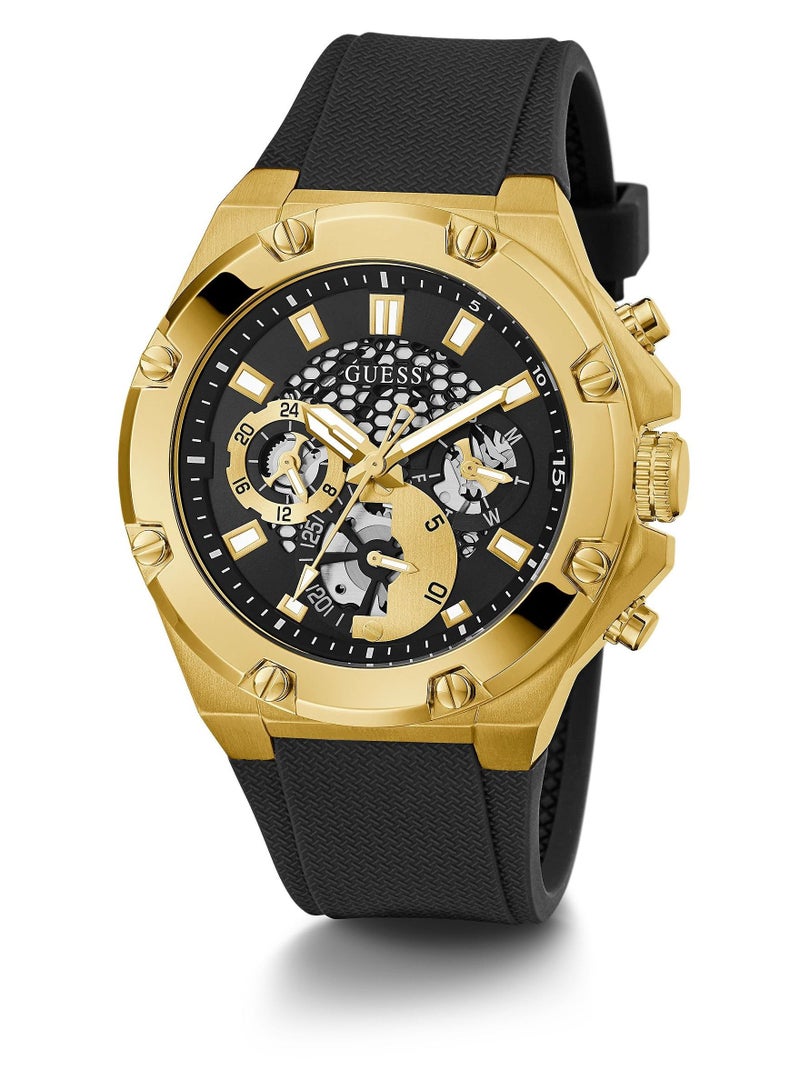 GUESS ساعة يد رجالية بعقارب من السيليكون - GW0334G2 - 46 ملم  - Image 4