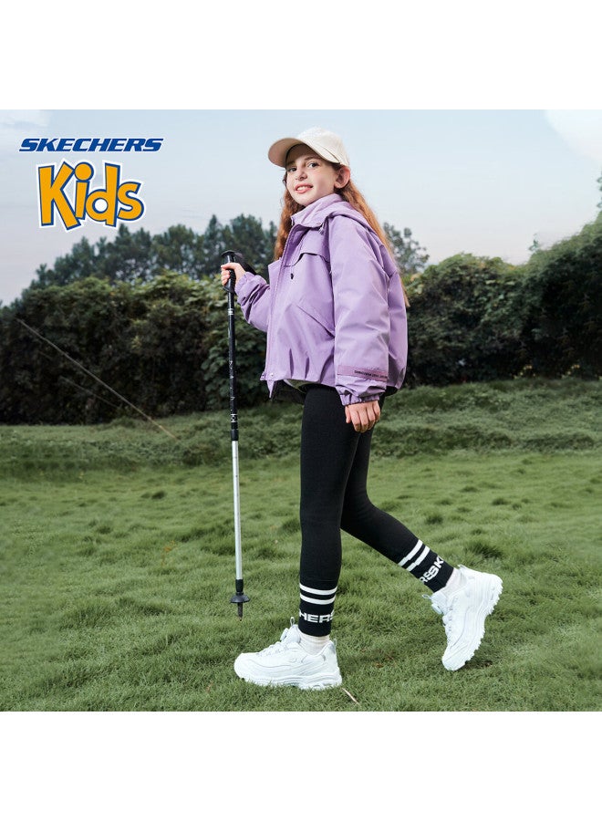 Skechers Girls' Leggings Winter Kids' Letter Patchwork Leggings Carbon Black Size 150 - Image 3