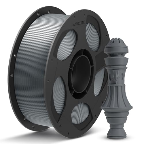 ANYCUBIC PLA Plus (PLA+) 3D Printer Filament 1.75mm, High Toughness 3D Printing Filament, Dimensional Accuracy +/- 0.02mm, Print with Most FDM 3D Printers, 1KG Reusable Spool, Texture Gray - Image 1