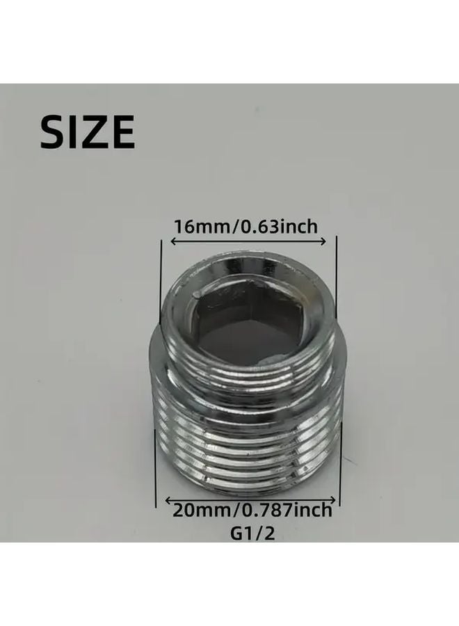 G1 2 To 16mm Male Thread Water Tap Hose To Shower Head Adapter Chrome Plated For Kitchen Bathroom Sink - Image 5