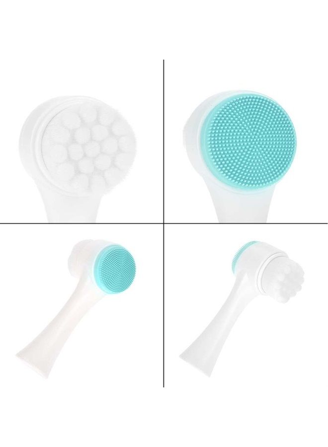 Sonew Facial Cleansing Brush, Double Sided Clean & Exfoliating & Massage Soft Bristles, Silicon Face Pore Cleanse, Blackhead, Dry or Wet Multi-Purpose(Blue) - Image 5